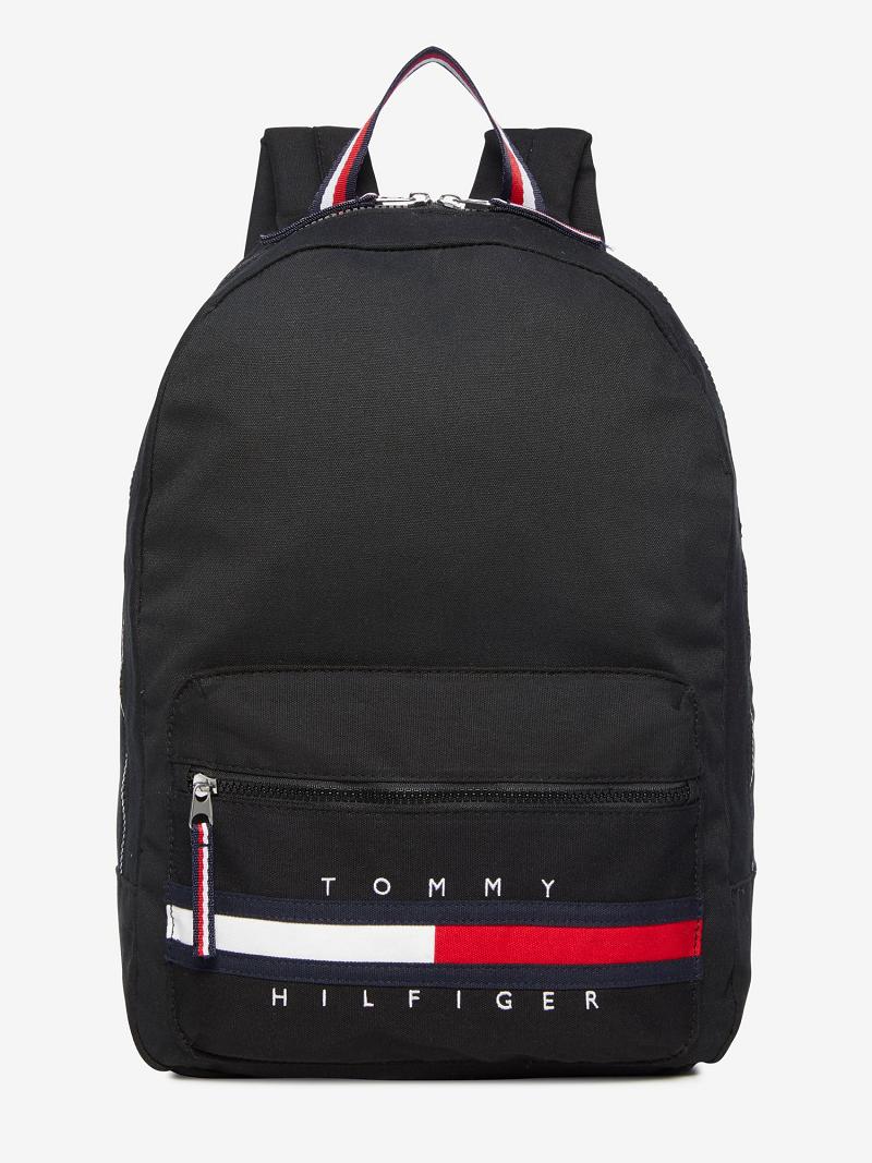 Férfi Tommy Hilfiger TH Solid Backpack Táska Fekete | HU 1494SGL